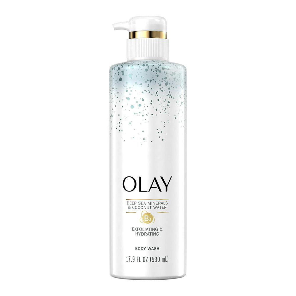 Olay Exfoliating & Hydrating Body Wash with Deep Sea Minerals, Coconut Water, 17.9 Oz